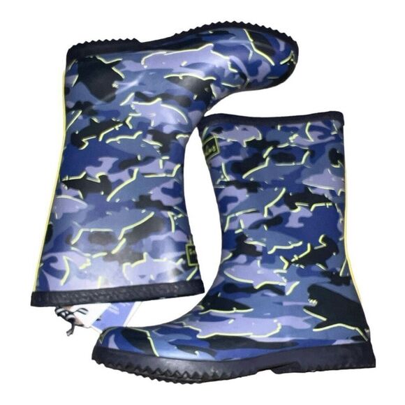 Joules Rain Boots Molly Welly Mid Rain Boots camouflage sharks Size 4 - Picture 5 of 7